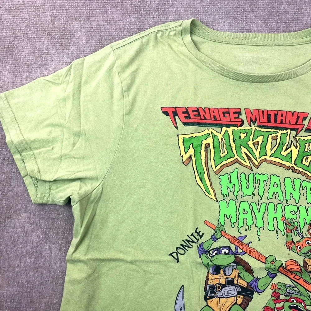 Teenage Mutant Ninja Turtles Mutant Mayhem T Shirt Mens Large Green Short Sleeve